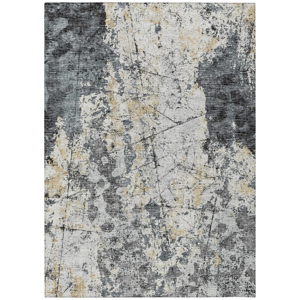 Indoor/Outdoor Accord AAC33 Black Washable 3' x 5' Rug. Picture 1