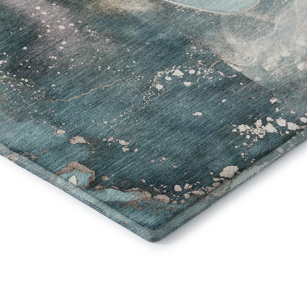 Luxury Washable Odyssey OY11 Teal 1'8" x 2'6" Rug. Picture 2