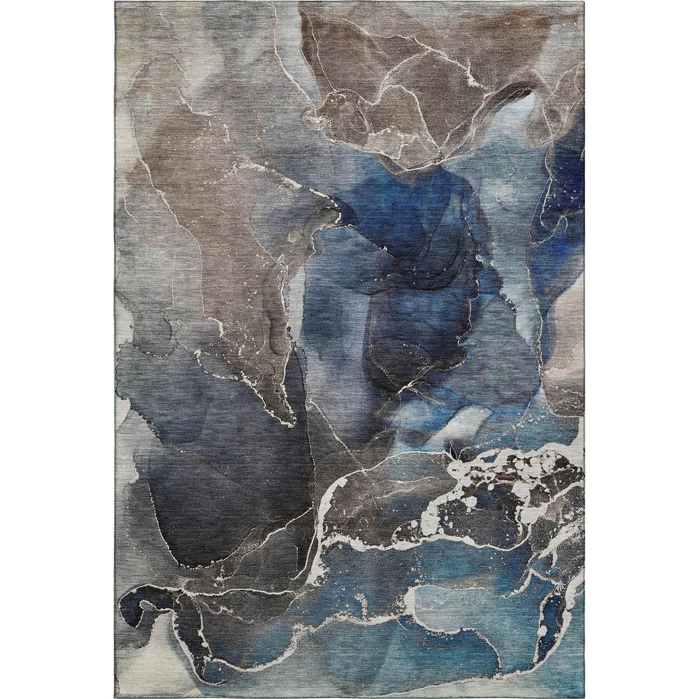 Luxury Washable Odyssey OY3 Blue 2'6" x 3'10" Rug. Picture 1