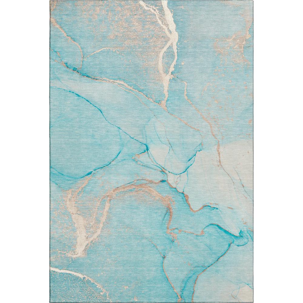 Luxury Washable Odyssey OY7 Teal 2'6" x 3'10" Rug. Picture 1