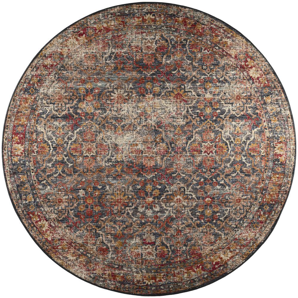 Jericho JC3 Charcoal 4' x 4' Round Rug. Picture 1