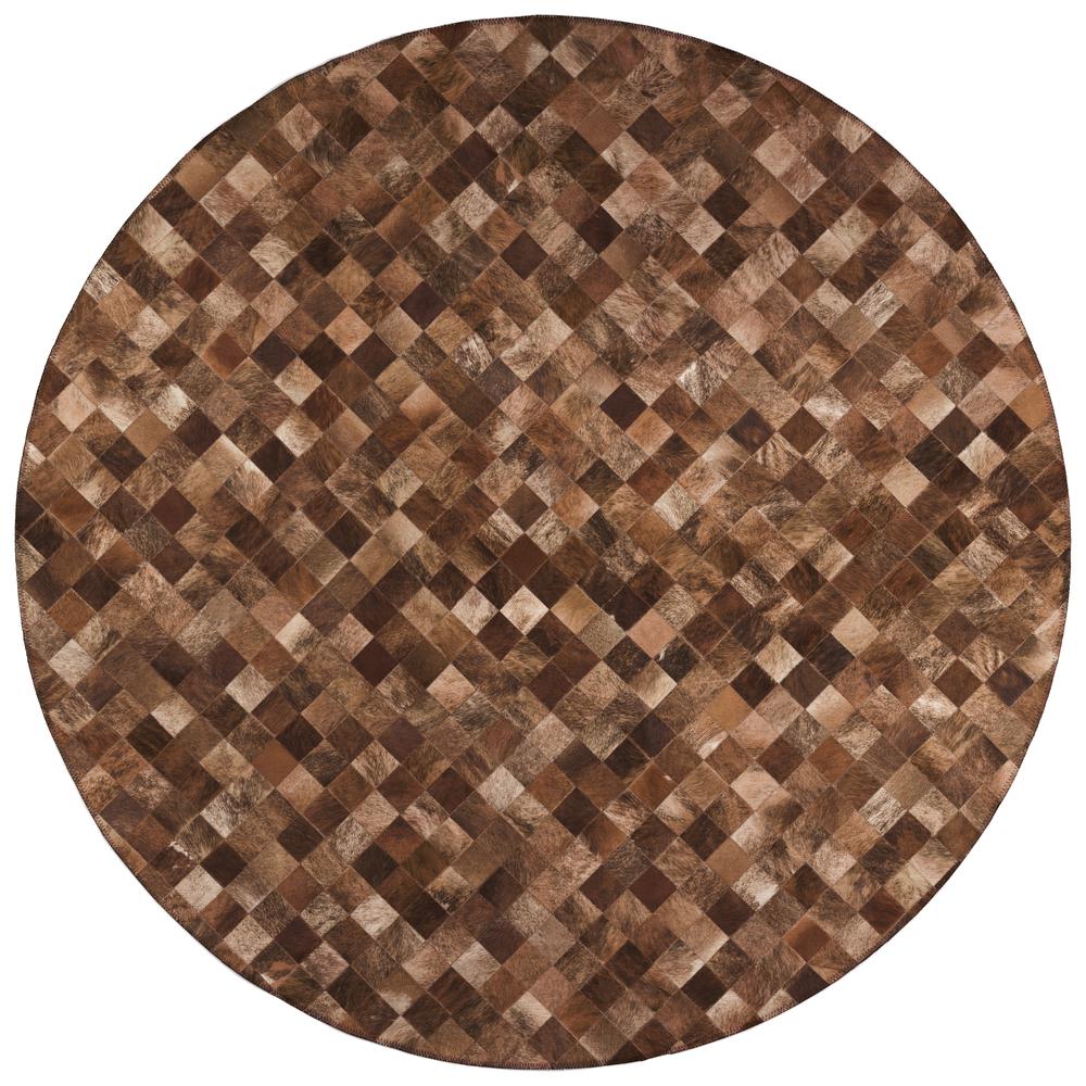 Indoor/Outdoor Stetson SS2 Bison Washable 4' x 4' Round Rug. Picture 1