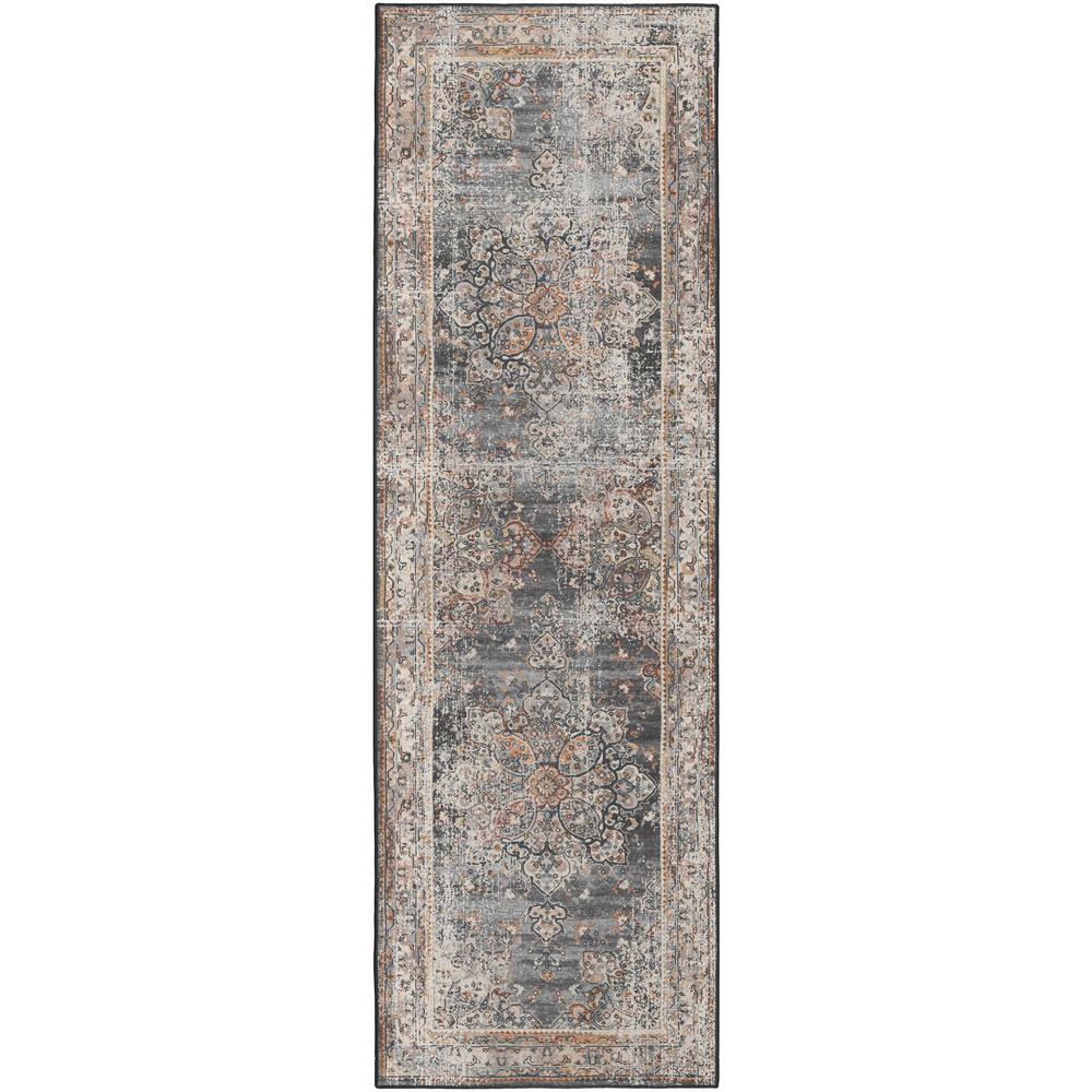 Jericho JC6 Charcoal 2'6" x 10' Runner Rug. Picture 1