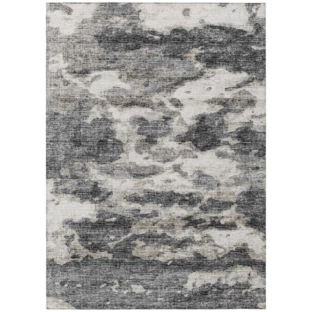 Indoor/Outdoor Accord AAC36 Black Washable 3' x 5' Rug. Picture 1