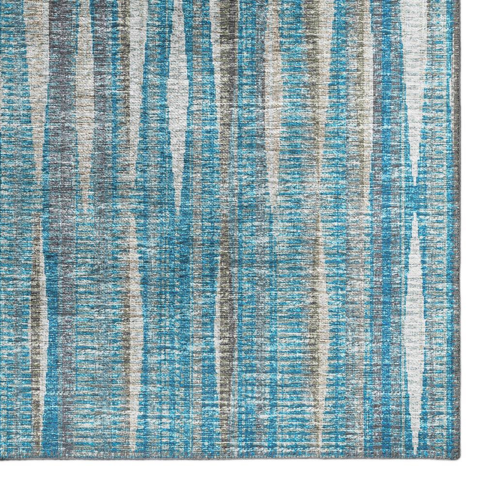 Waverly Blue Contemporary Striped 2'3" x 7'6" Runner Rug Blue AWA31. Picture 2