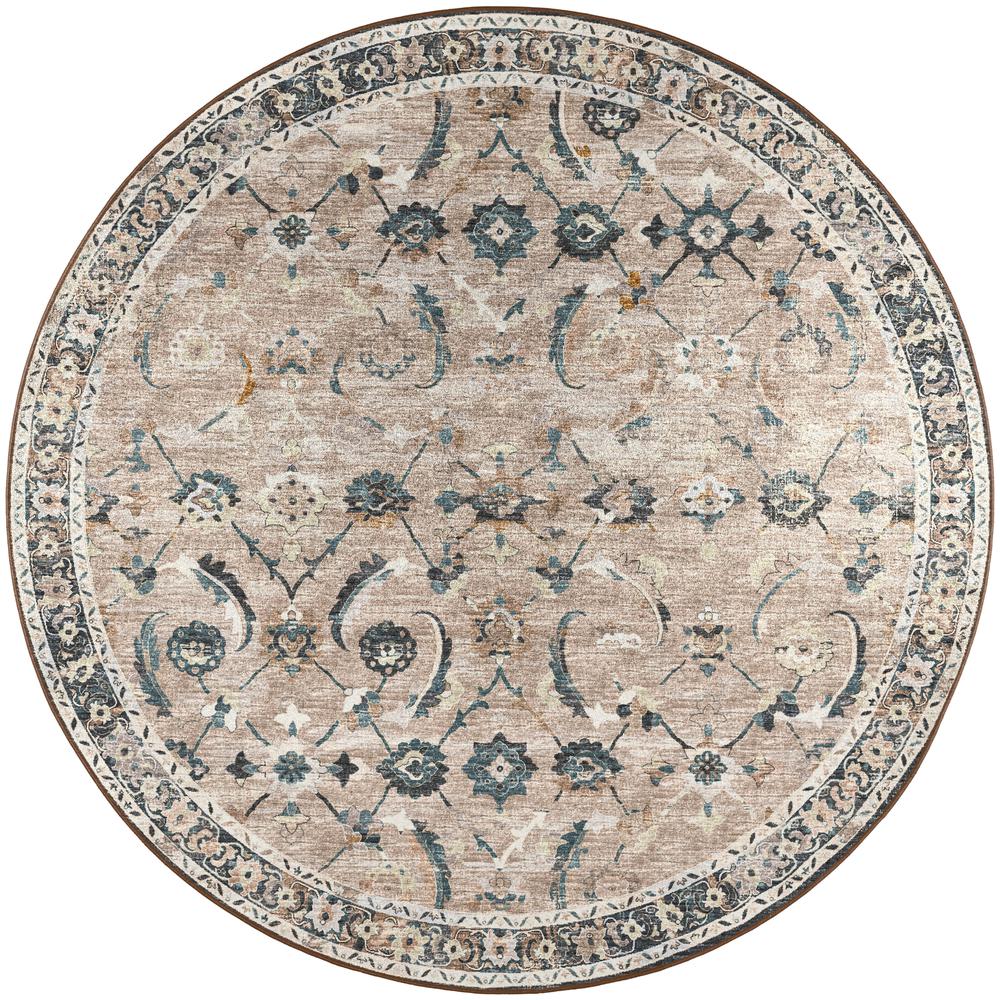 Jericho JC4 Taupe 4' x 4' Round Rug. Picture 1