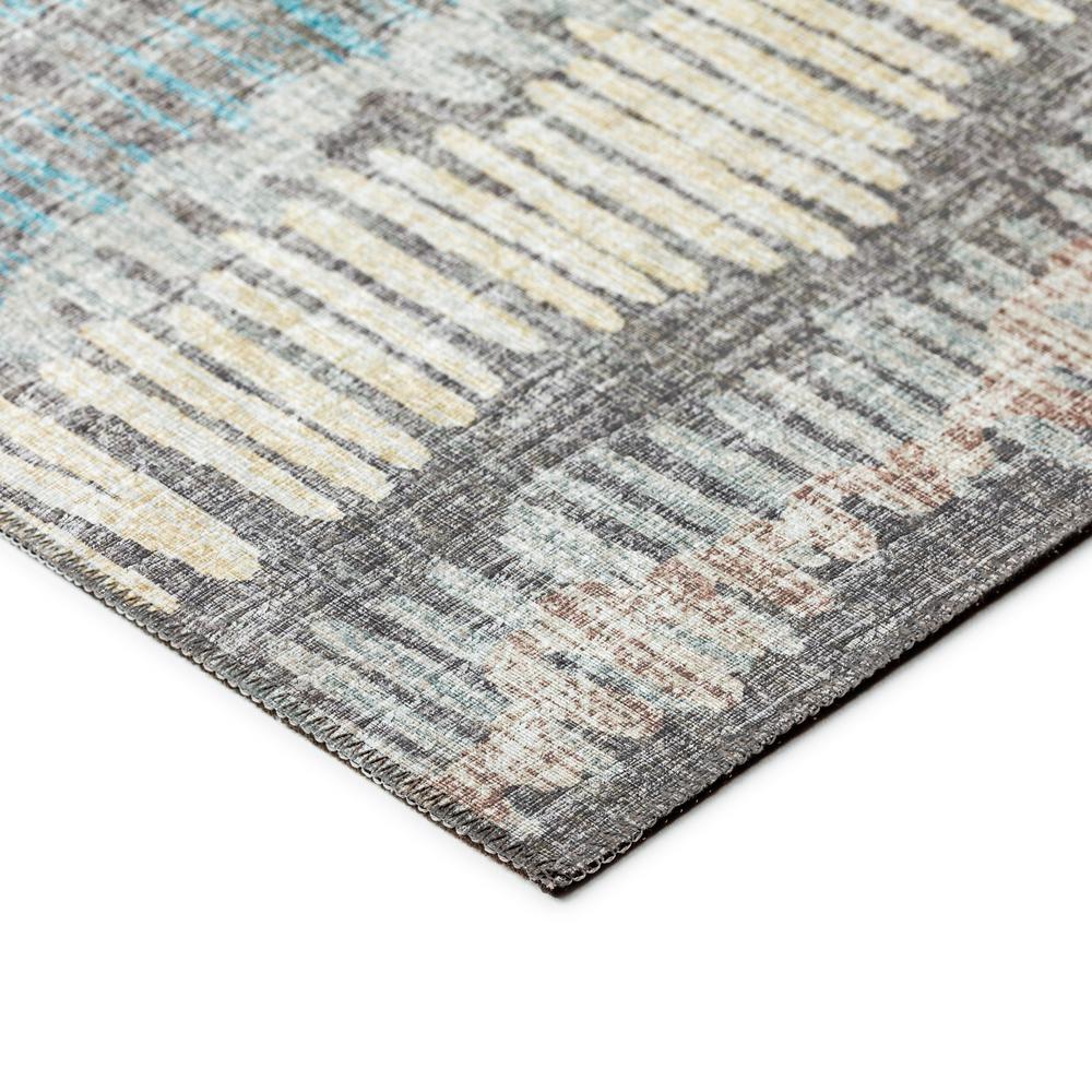 Rylee Gray Transitional Striped 2'3" x 7'6" Runner Rug Gray ARY34. Picture 3