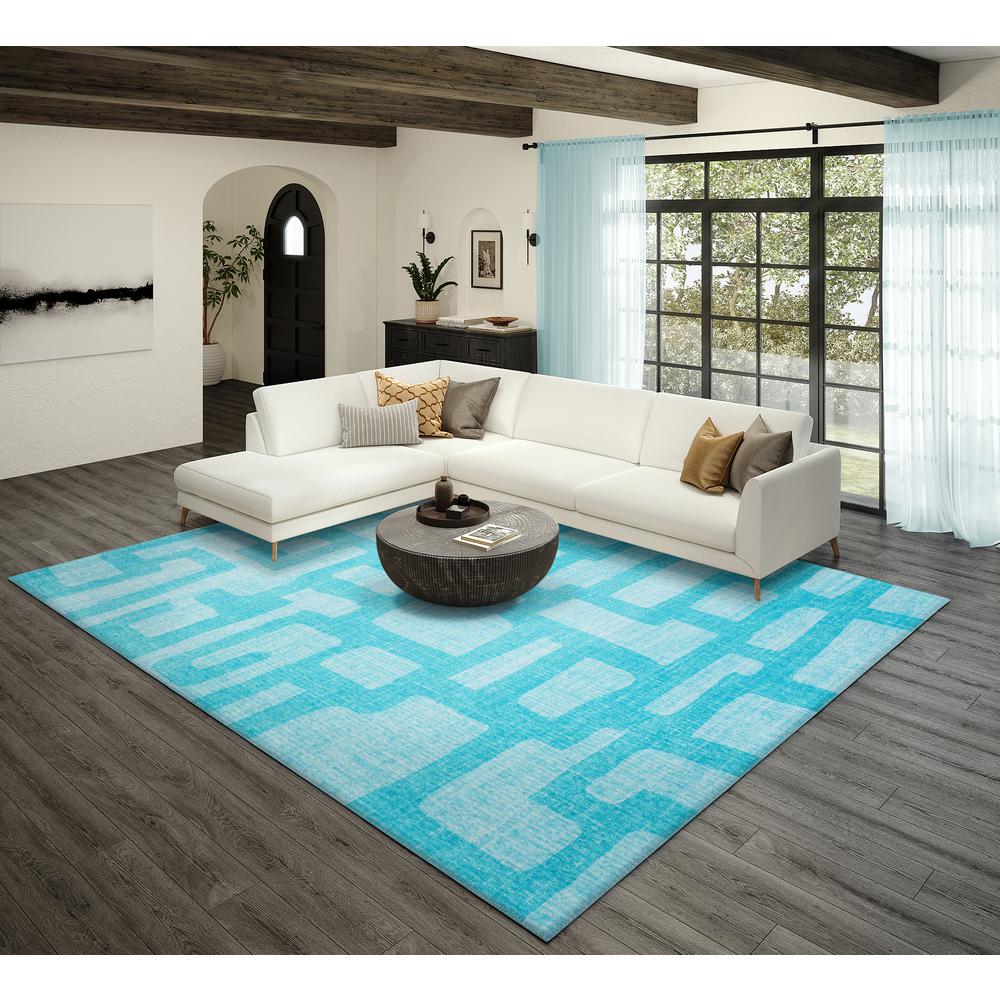 Indoor/Outdoor Sedona SN4 Robins Egg Washable 3' x 5' Rug. Picture 8