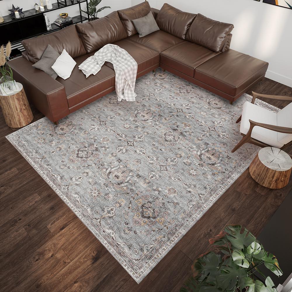 Indoor/Outdoor Marbella MB4 Silver Washable 5' x 7'6" Rug. Picture 2