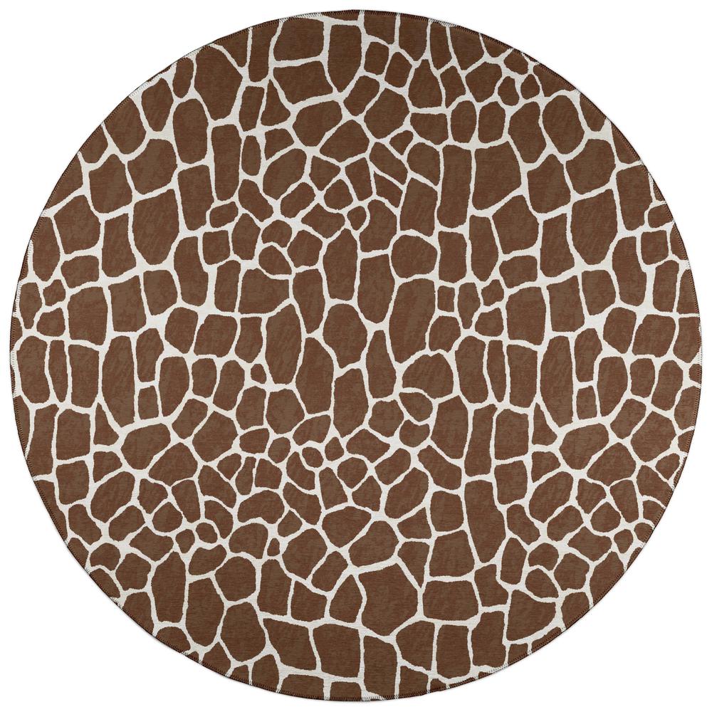 Indoor/Outdoor Mali ML4 Chocolate Washable 4' x 4' Round Rug. The main picture.