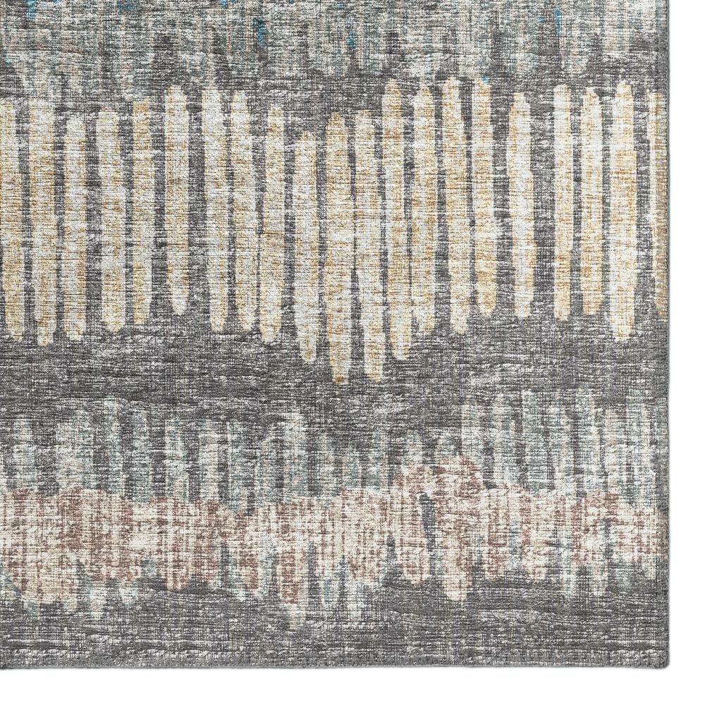 Rylee Gray Transitional Striped 2'3" x 7'6" Runner Rug Gray ARY34. Picture 2