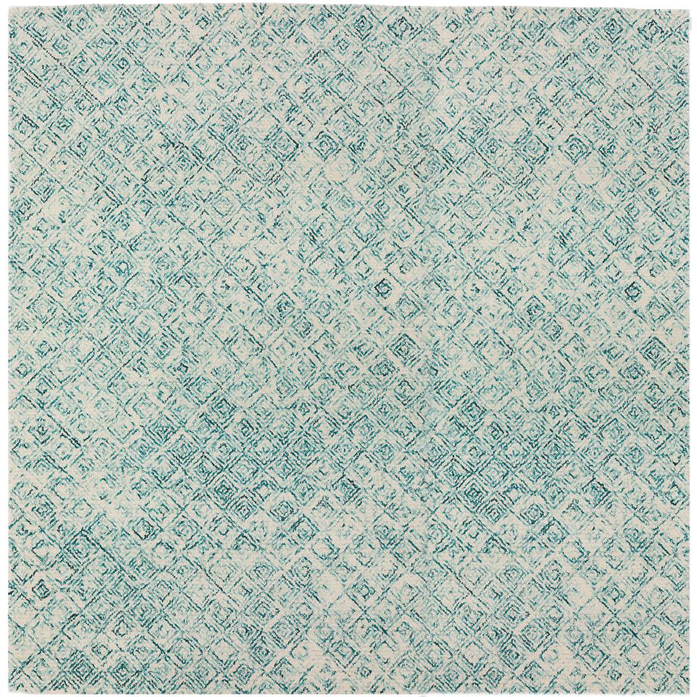Zoe ZZ1 Teal 12' x 12' Square Rug. Picture 1