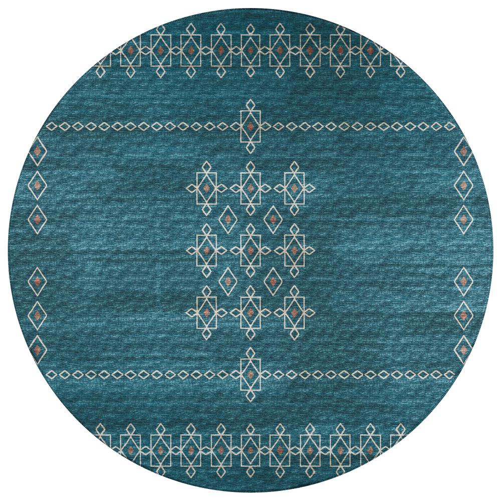 Indoor/Outdoor Sedona SN3 Riverview Washable 4' x 4' Round Rug. Picture 1