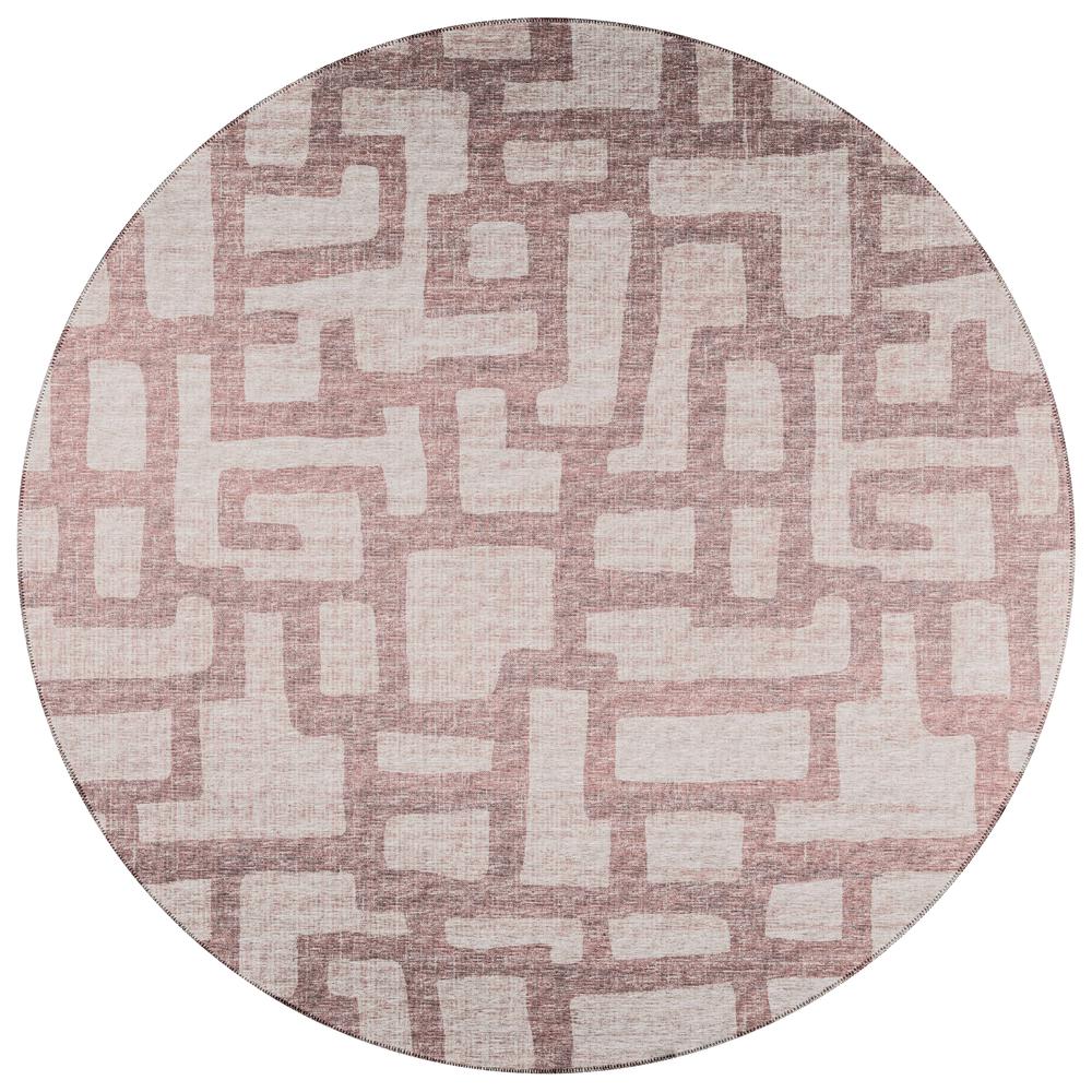 Indoor/Outdoor Sedona SN4 Taupe Washable 4' x 4' Round Rug. Picture 1
