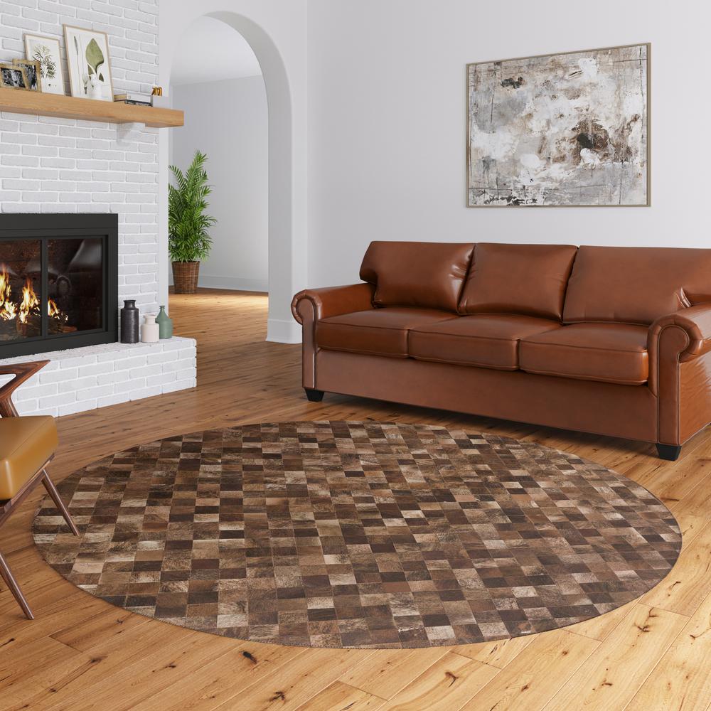 Indoor/Outdoor Stetson SS2 Bison Washable 4' x 4' Round Rug. Picture 2