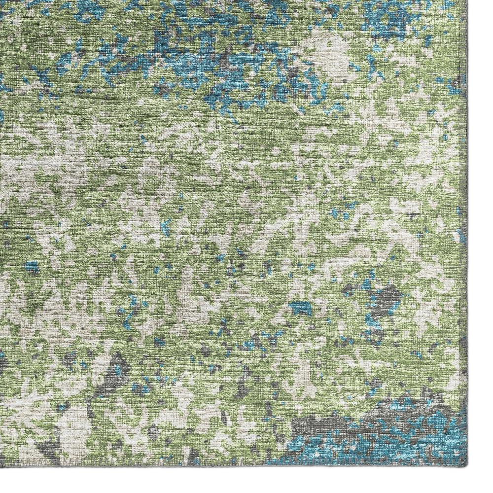 Rylee Green Transitional Abstract 2'3" x 7'6" Runner Rug Green ARY33. Picture 2