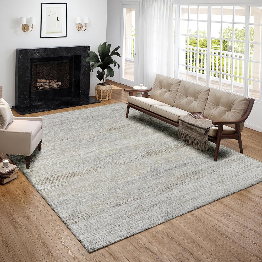 Marston Beige Transitional Striped 9' x 12' Area Rug Beige AMA31. Picture 1
