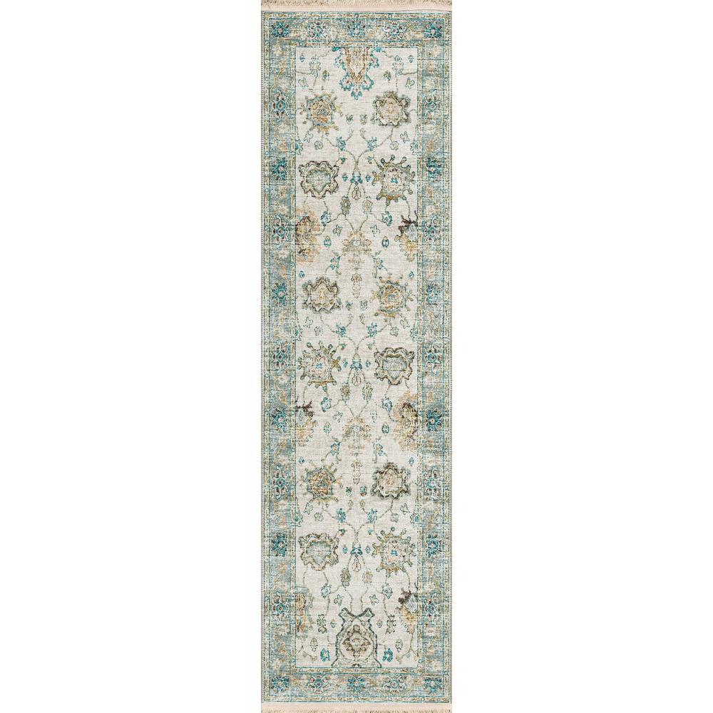 Indoor/Outdoor Marbella MB6 Ivory Washable 2'3" x 12' Runner Rug. Picture 1
