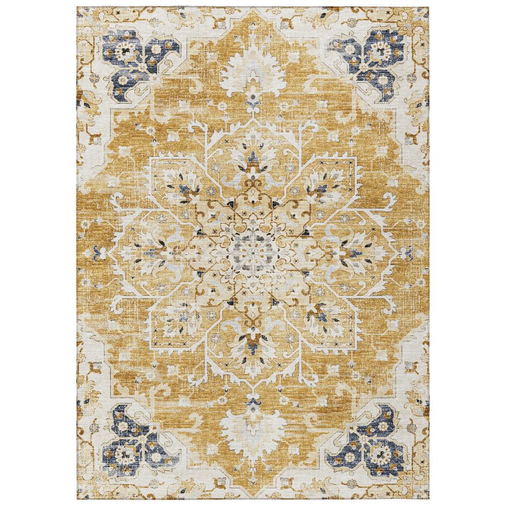 Indoor/Outdoor Marbella MB3 Gold Washable 5' x 7'6" Rug. Picture 1