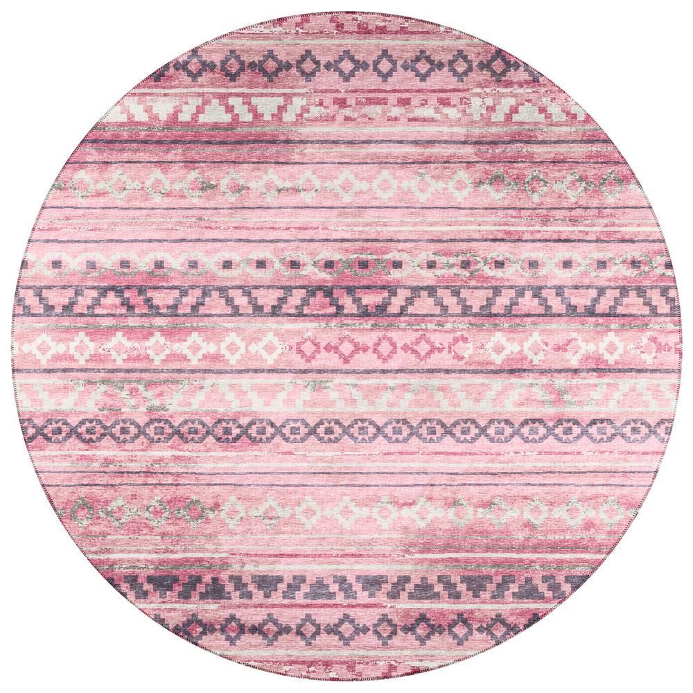 Indoor/Outdoor Sedona SN10 Blush Washable 4' x 4' Round Rug. Picture 1