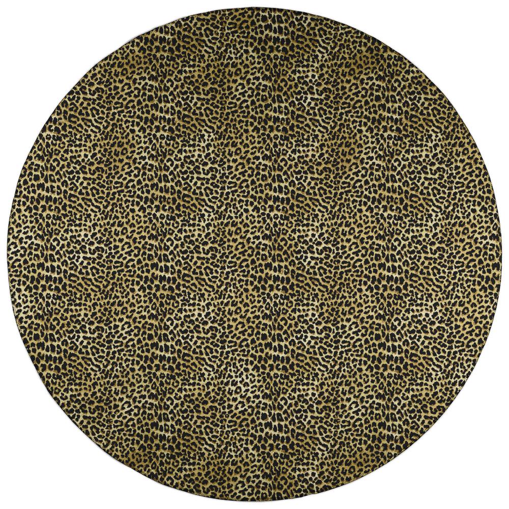 Indoor/Outdoor Mali ML2 Gold Washable 4' x 4' Round Rug. The main picture.