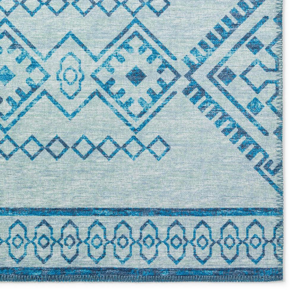 Yuma Blue Transitional Southwest 2'3" x 7'6" Runner Rug Blue AYU44. Picture 2