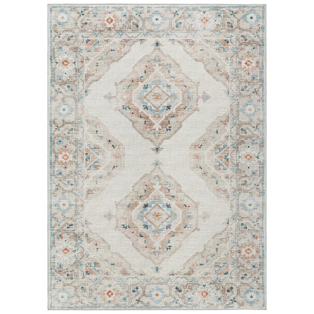 Indoor/Outdoor Marbella MB1 Ivory Washable 5' x 7'6" Rug. Picture 1