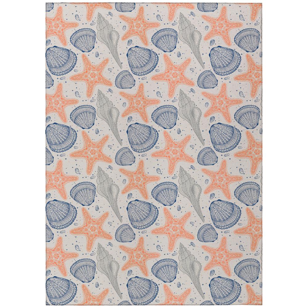 Indoor/Outdoor Surfside ASR34 Peach Washable 3' x 5' Rug. Picture 1