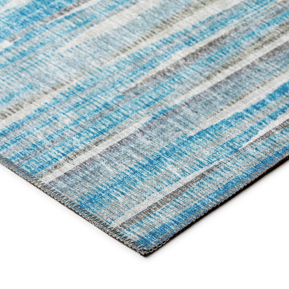 Waverly Blue Contemporary Striped 2'3" x 7'6" Runner Rug Blue AWA31. Picture 3