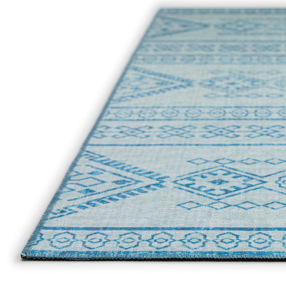 Yuma Blue Transitional Southwest 2'3" x 7'6" Runner Rug Blue AYU44. Picture 3
