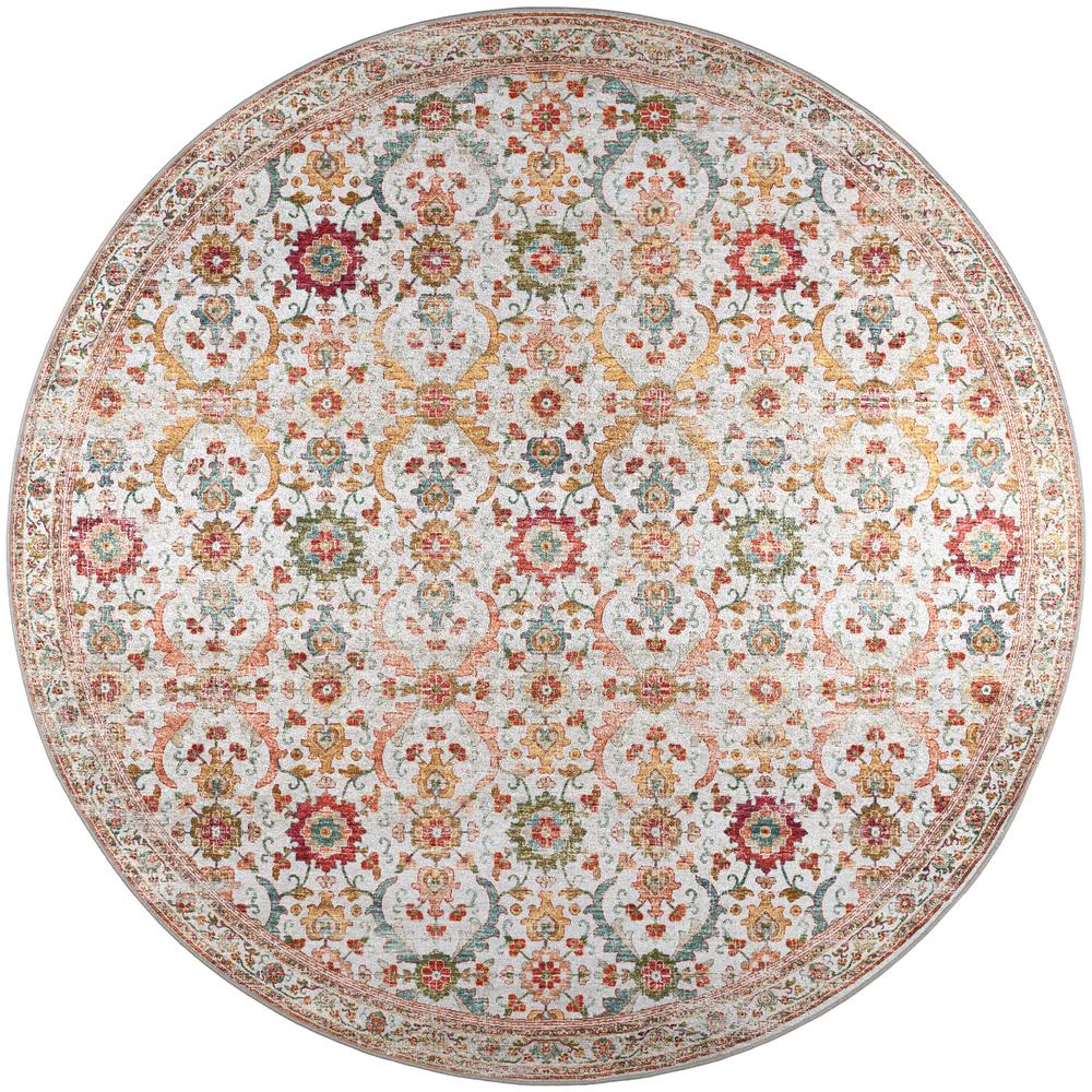 Jericho JC1 Ivory 4' x 4' Round Rug. Picture 1