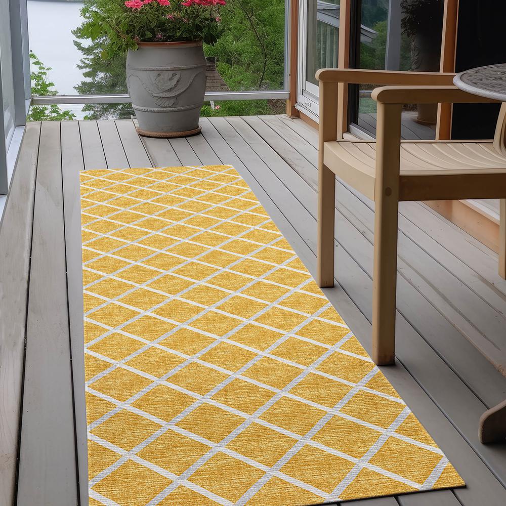 Indoor/Outdoor York YO1 Gold Washable 2'3" x 12' Rug. Picture 9