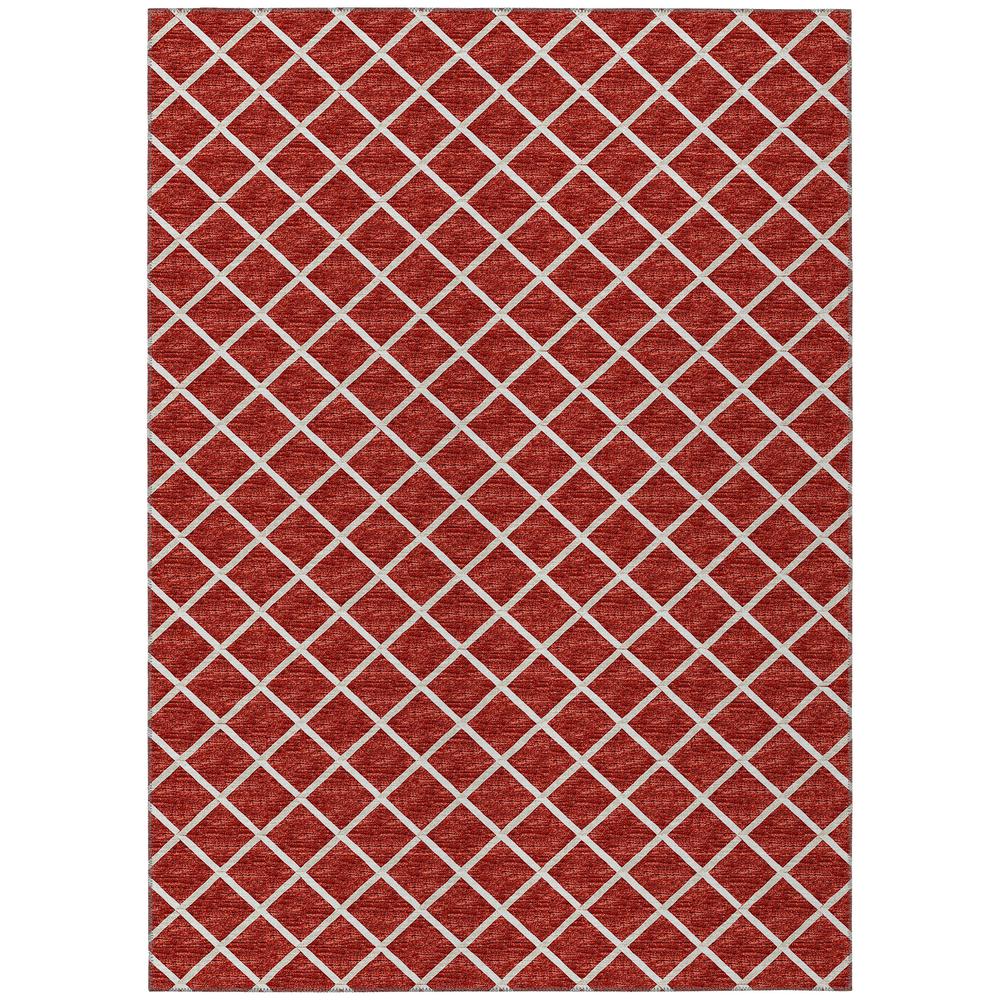 Indoor/Outdoor York YO1 Red Washable 3' x 5' Rug. Picture 1