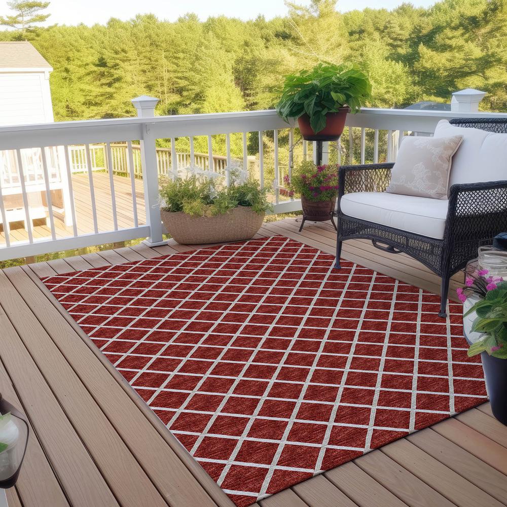 Indoor/Outdoor York YO1 Red Washable 3' x 5' Rug. Picture 8