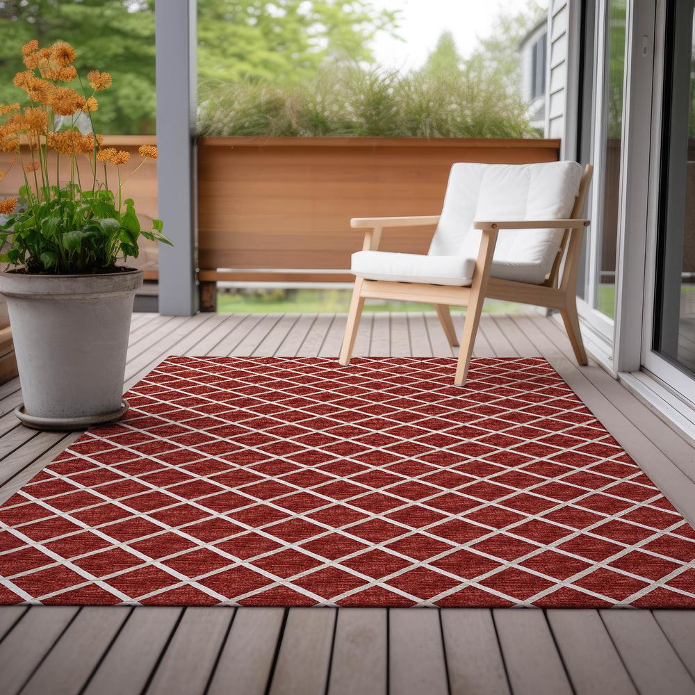 Indoor/Outdoor York YO1 Red Washable 3' x 5' Rug. Picture 9