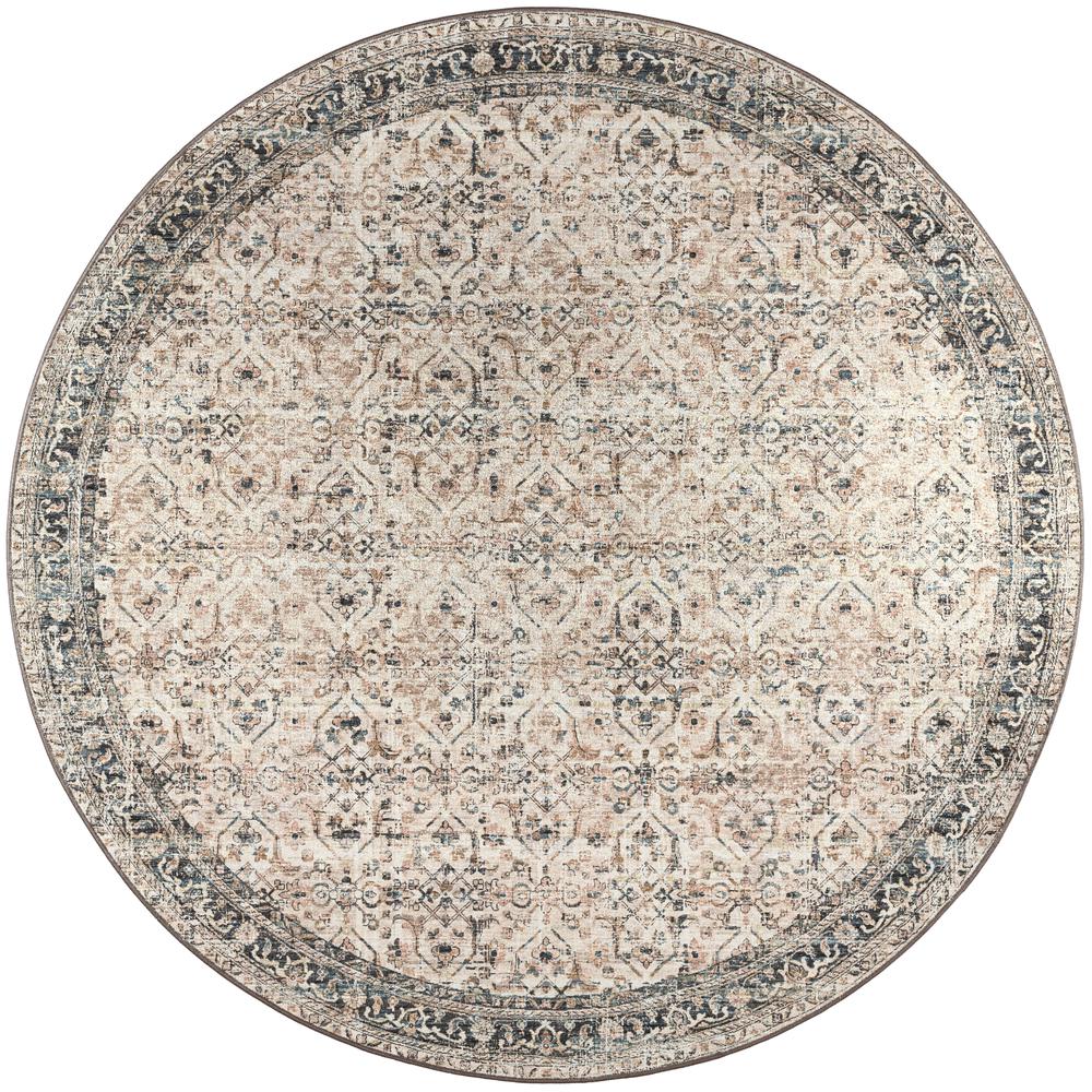 Jericho JC10 Taupe 4' x 4' Round Rug. Picture 1