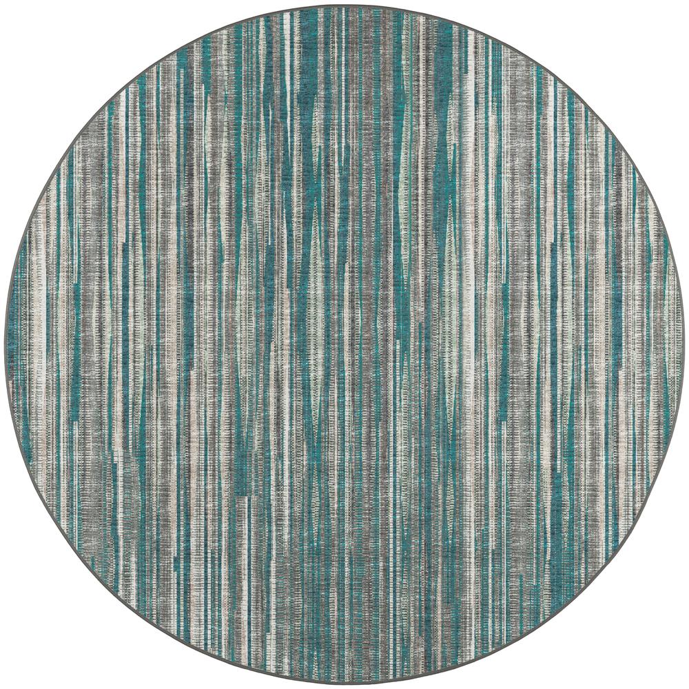 Amador AA1 Teal 4' x 4' Round Rug. Picture 1