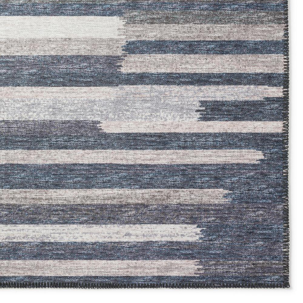 Yuma Gray Transitional Striped 2'3" x 7'6" Runner Rug Gray AYU38. Picture 2