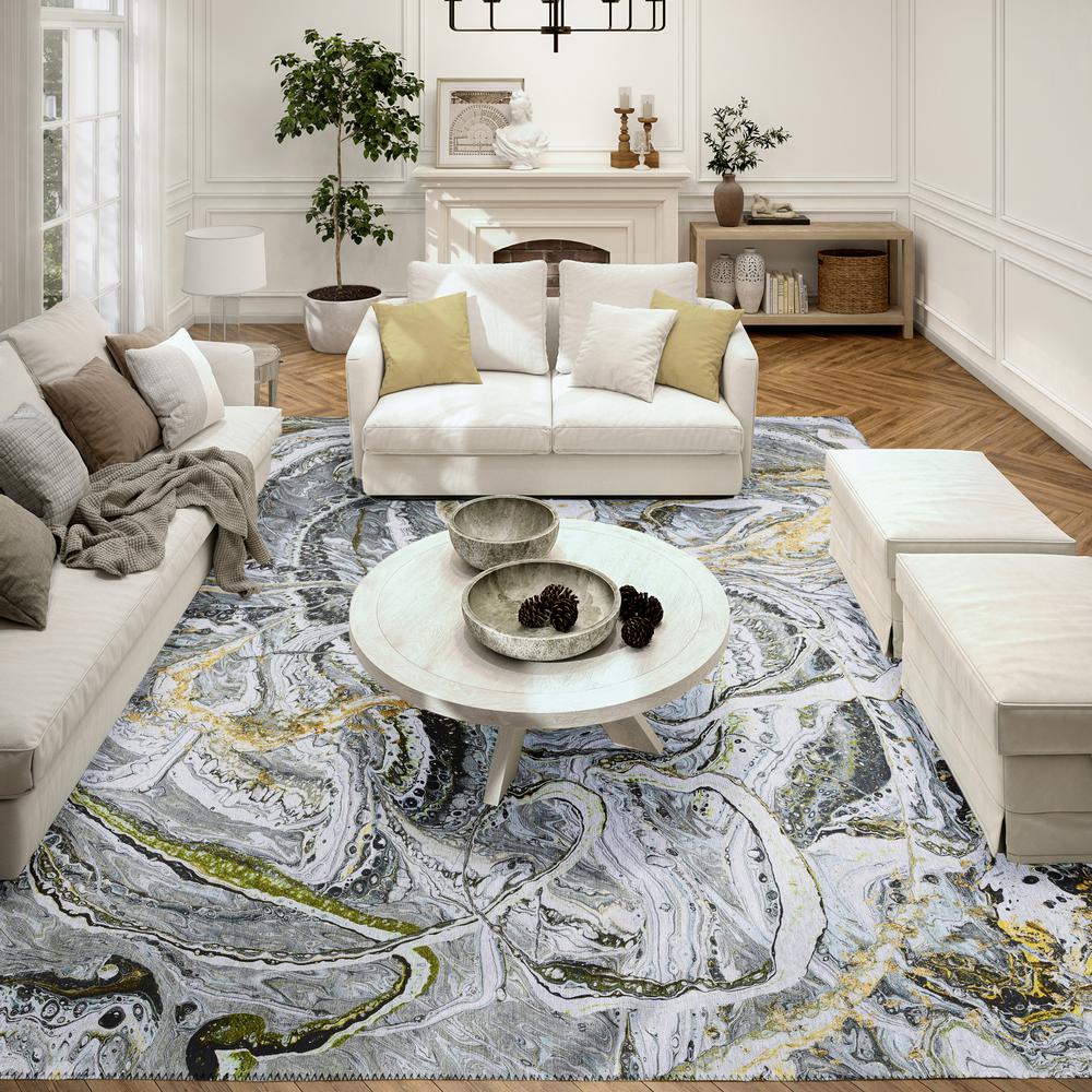 Karina Cyclone Modern Abstract 9' x 12' Area Rug Cyclone AKC42. Picture 1