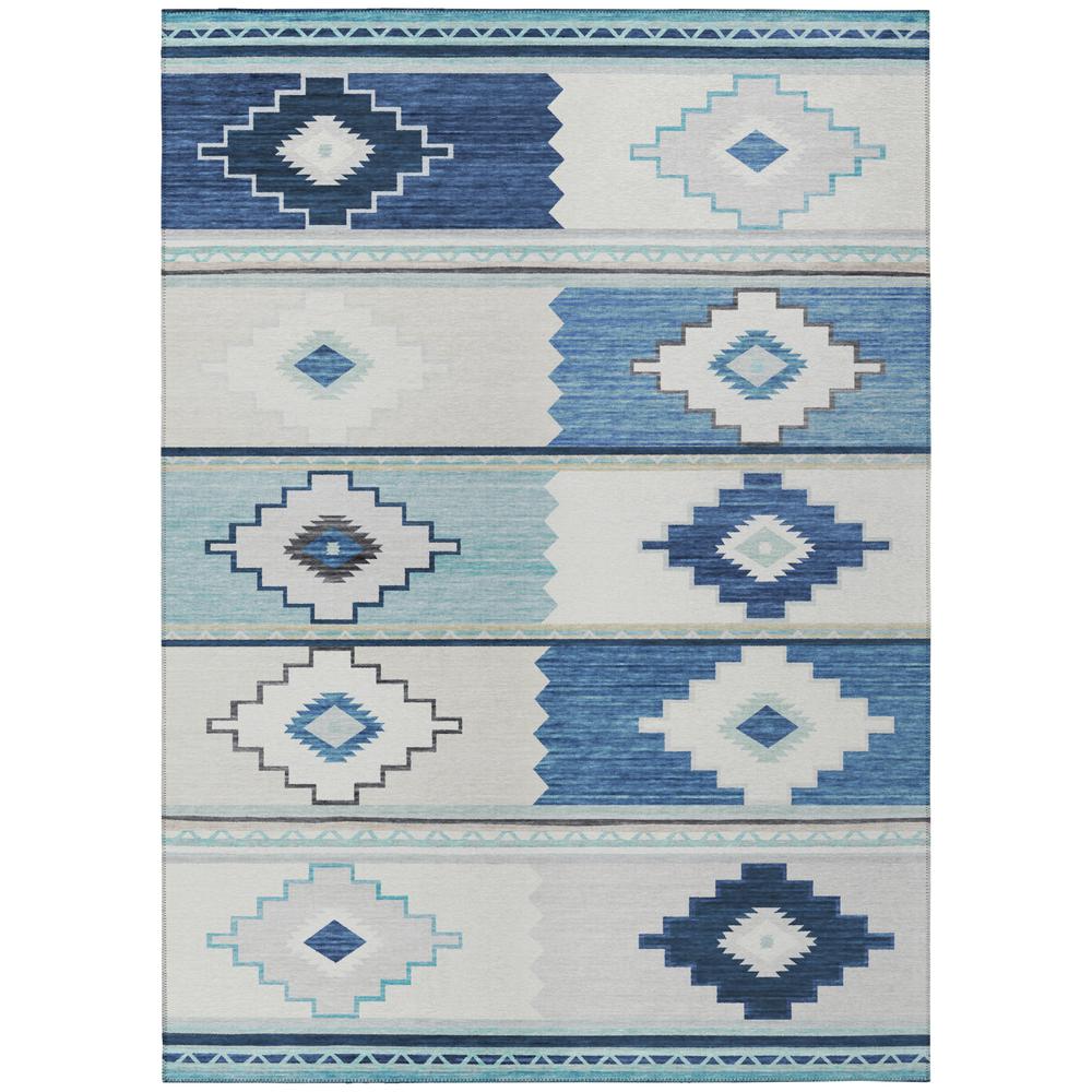 Indoor/Outdoor Sonora ASO31 Blue Washable 3' x 5' Rug. Picture 1