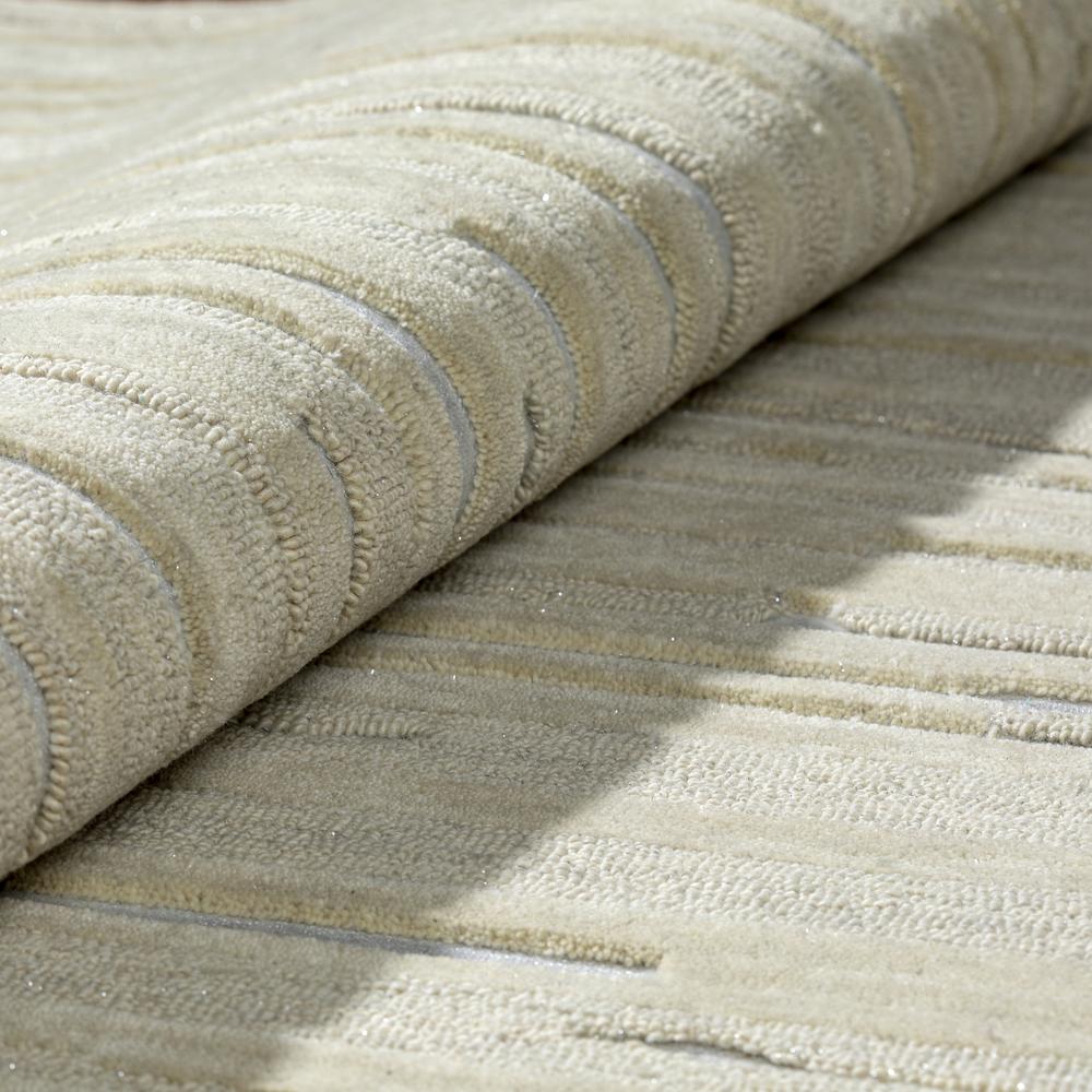 Addison Dazzle Modern Hand Spun Champagne Wool and Metallic 2’3" x 7’6" Runner Rug. Picture 5