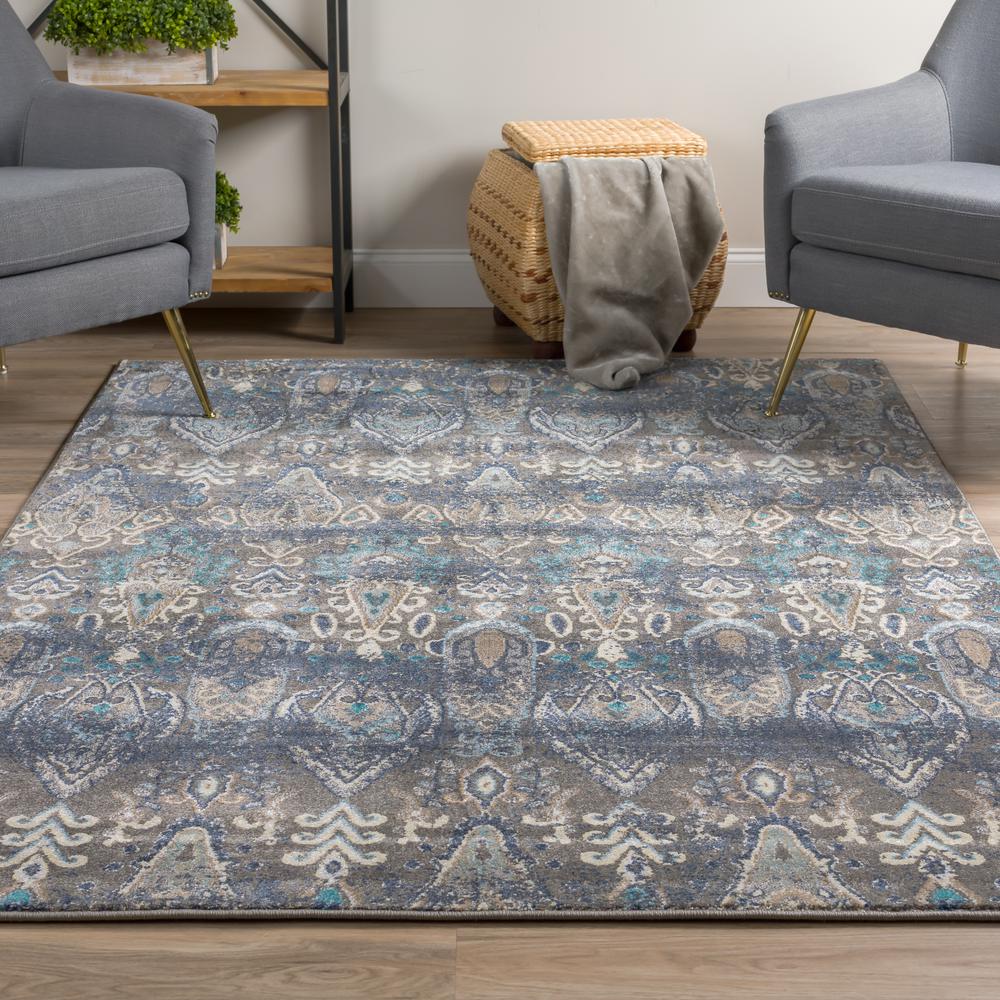 Thurston 46 Steel 5'3"X7'7", Area Rug. Picture 1