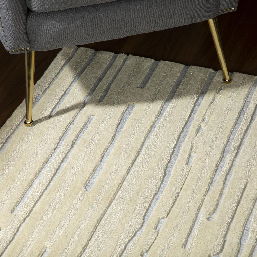 Addison Dazzle Modern Hand Spun Champagne Wool and Metallic 2’3" x 7’6" Runner Rug. Picture 8
