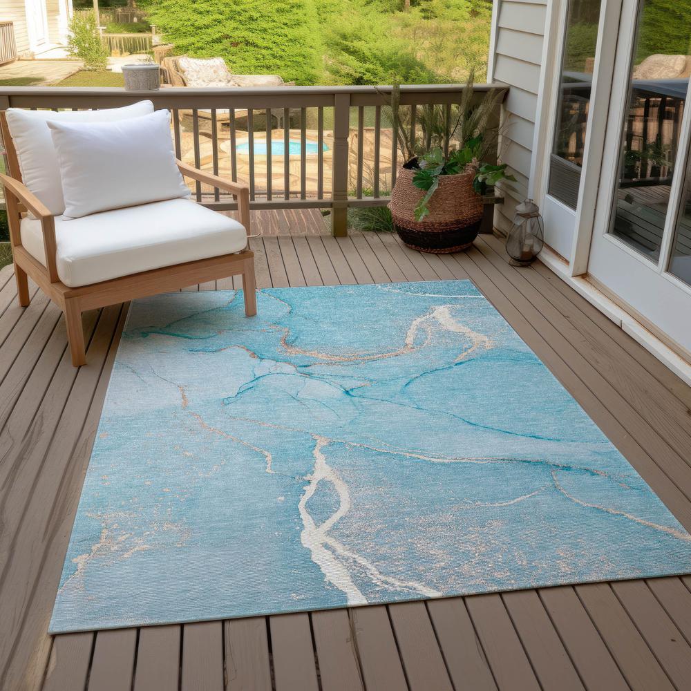 Chantille ACN510 Teal 5' x 7'6" Rug. Picture 9