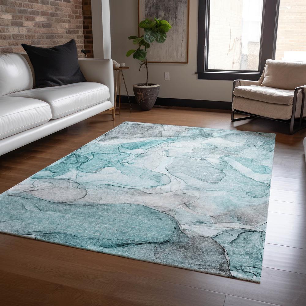 Chantille ACN512 Teal 5' x 7'6" Rug. Picture 6
