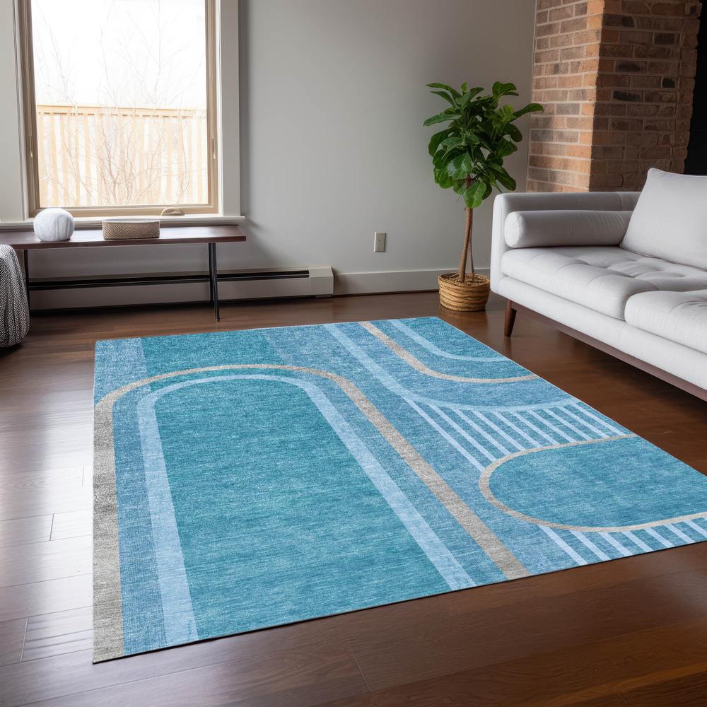 Chantille ACN532 Teal 5' x 7'6" Rug. Picture 6