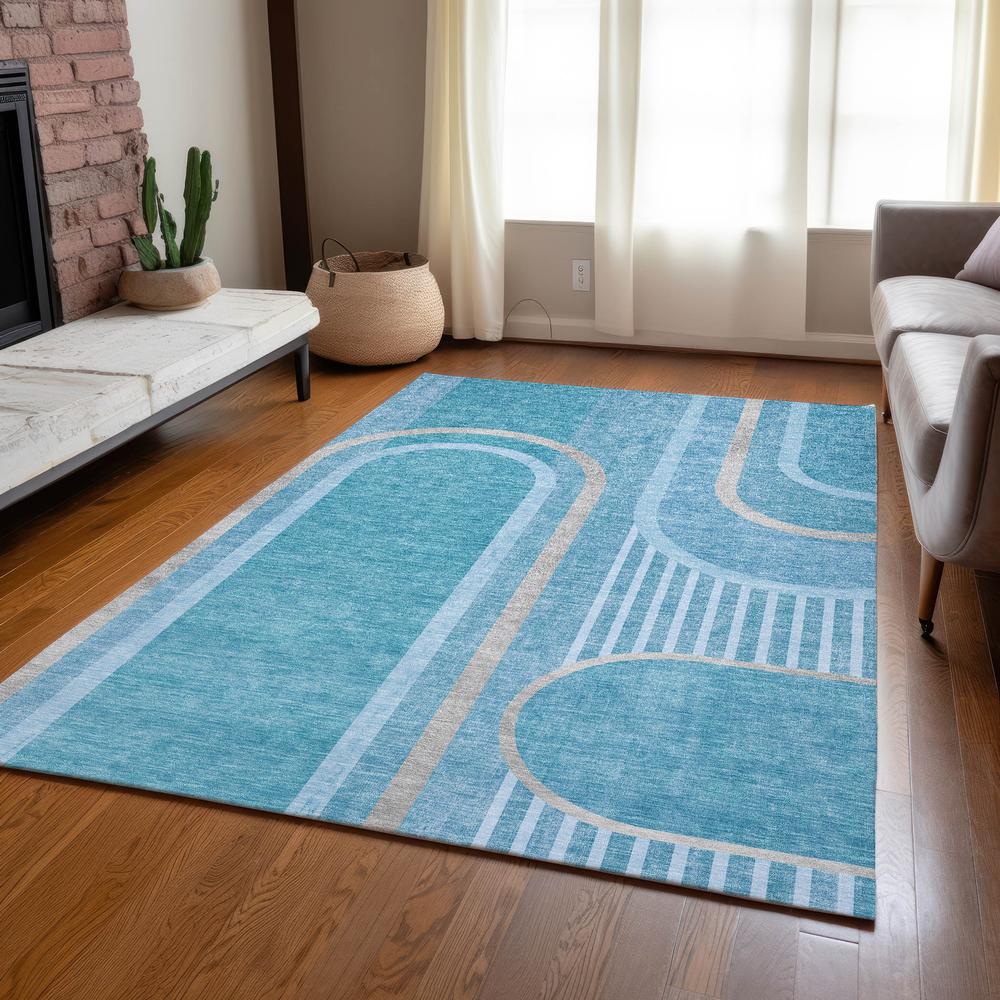 Chantille ACN532 Teal 5' x 7'6" Rug. Picture 7