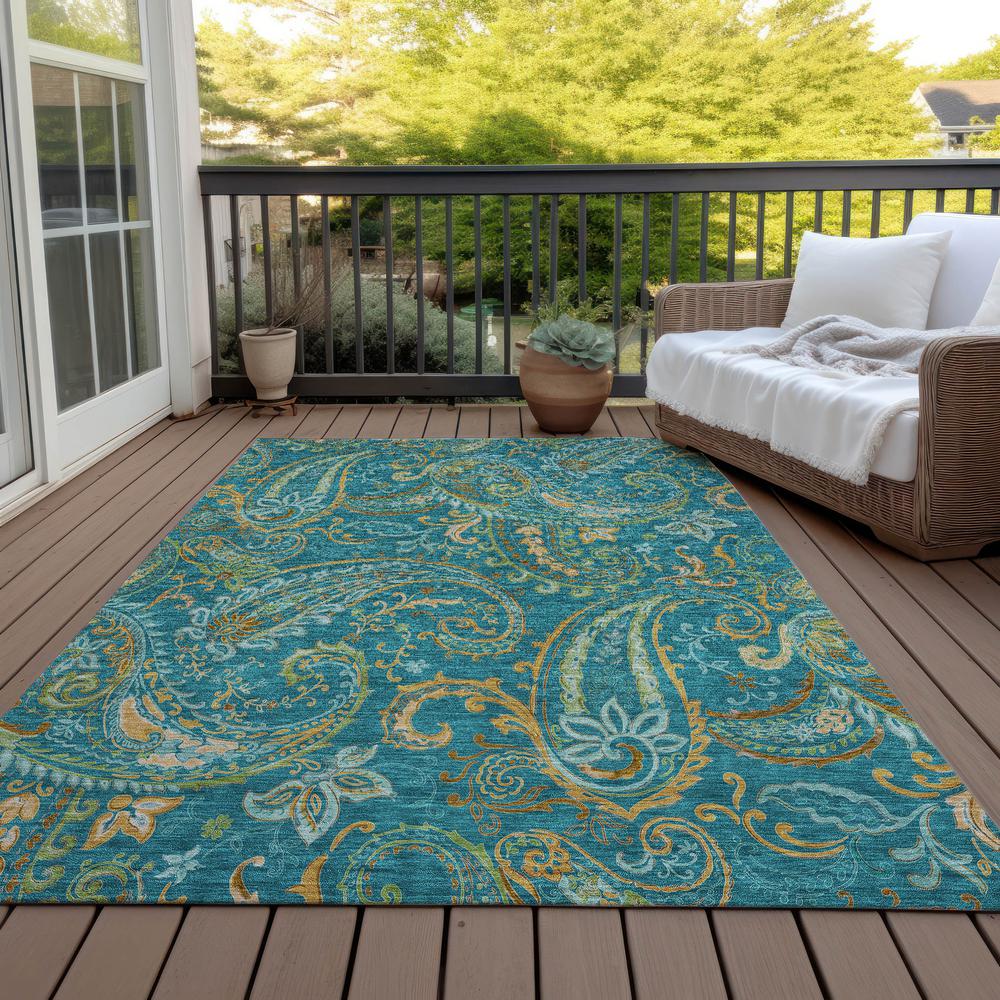 Chantille ACN533 Teal 5' x 7'6" Rug. Picture 8