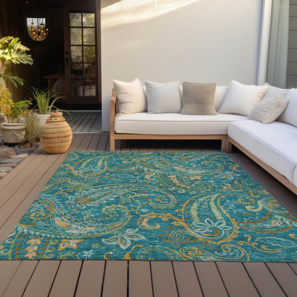 Chantille ACN533 Teal 5' x 7'6" Rug. Picture 9
