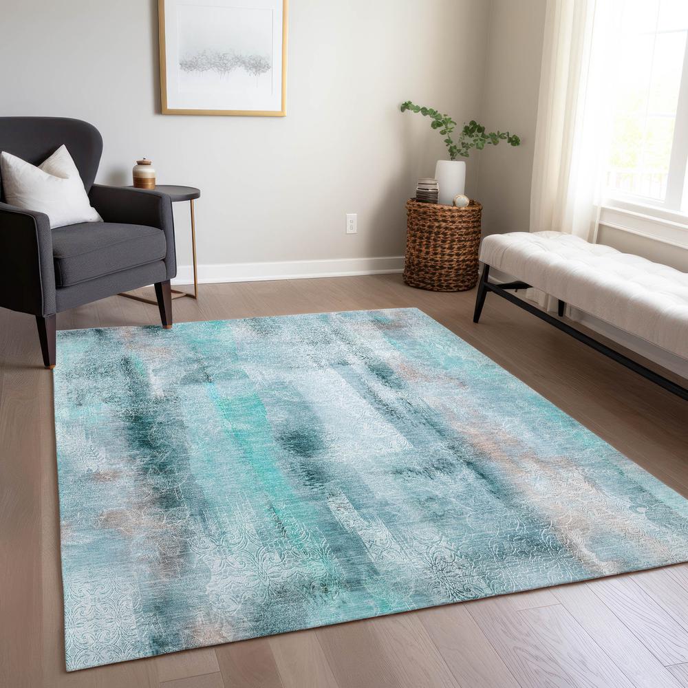 Chantille ACN537 Teal 5' x 7'6" Rug. Picture 7